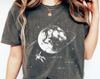 Vintage Astronaut Moon Shirt, NK Indie Folk Tee, Orbiter Inspired Tee, Retro Moon Tee, Folk Concert Shirt