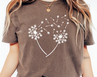 Dandelion with Paw Comfort Colors® Shirt, Pet Lover Shirt, Dog or Cat Lover Shirt, Nature-Inspired Paw Print Shirt, Gift for Animal Lovers