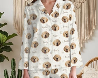 Custom Pet Photo Pajamas, Personalized Pet Face PJs, Matching Family Outfit, Pet Gift for Owners, Custom Dog Cat Pants