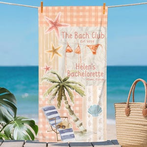 Custom Bride Beach Towel, Personalized Bride Beach Towel, Bachelorette Pool Towel, Vacation Gift, Wedding Beach Towel, Mrs. Beach Towel Gift