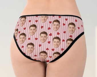 Funny Custom Face Boyfriend Briefs, Personalized Briefs with Photo, Gift for Girlfriend, Valentine's Day Gifts, Humorous Women’s Underwear