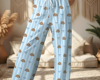 Aangepaste pyjama met foto huisdier, gepersonaliseerde pyjama met gezicht huisdier, bijpassende outfit voor gezin en stel, hondencadeaus voor eigenaren, pyjamabroek hond kat moeder