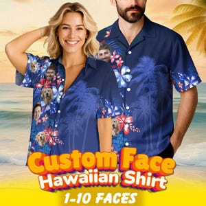 Custom Hawaiian Shirt With Face, Personalized Aloha Hawaiian Shirt, Bachelor Hawaii Shirt for Men Women, Funny Custom Hawaiian Beach Party
