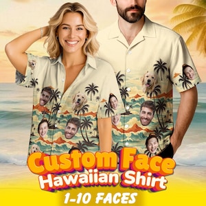 Custom Hawaiian Shirt With Face, Personalized Aloha Hawaiian Shirt, Bachelor Hawaii Shirt for Men Women, Funny Custom Hawaiian Beach Party