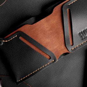 Cartera de cuero hecha a mano – Tarjetero plegable delgado para hombre – Cartera italiana minimalista – Regalo para él – Cartera compacta para hombre