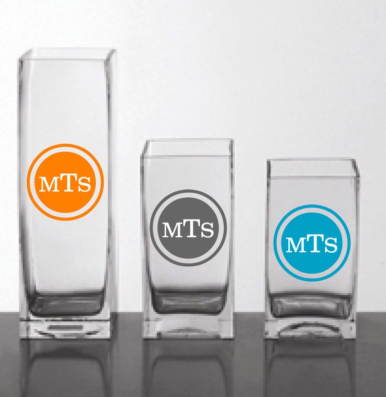 Personalized Wedding Monogram Vinyl Decals for Weddings Vases Etsy