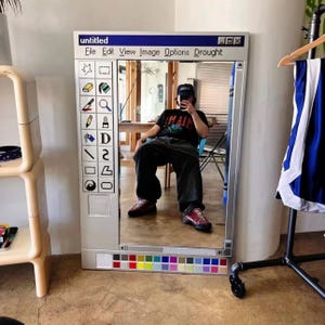 Ms Paint Inspired Pixel Mirror, Retro Windows Style Wall Decor