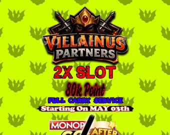 Evento de socios VILLANIOUS Monopoly_Go - Servicio completo de transporte 80k puntos - 2 espacios disponibles - 12 horas completadas