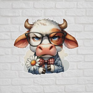Angry Cow Sticker – Funny Sassy Farm Animal Vinyl Decal for Laptop, Scrapbook, Window, Water Bottle