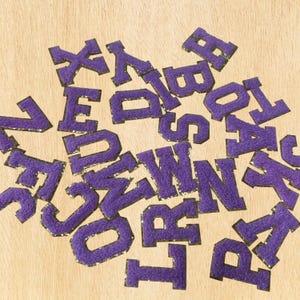 Patches de letras em chenille para passar a ferro, Patch de letras em chenille para colar, Patch de letras em chenille para passar a ferro, Patch de letras em chenille autoadesivo