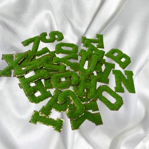 Parches de letras de chenilla para planchar, parches de letras de chenilla adhesivos, parches de letras de chenilla para planchar, parches de letras de chenilla autoadhesivos