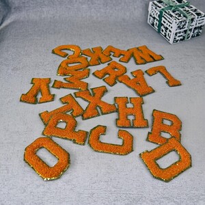 Patches de letras em chenille para passar a ferro, Patch de letras em chenille para colar, Patch de letras em chenille para passar a ferro, Patch de letras em chenille autoadesivo