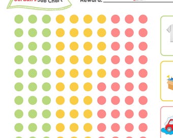 Belöningsbaserat syssloschema för barn och småbarn, utskrivbart för whiteboardpennor - Belöningsbaserat med enkla, medelsvåra och svåra uppgifter
