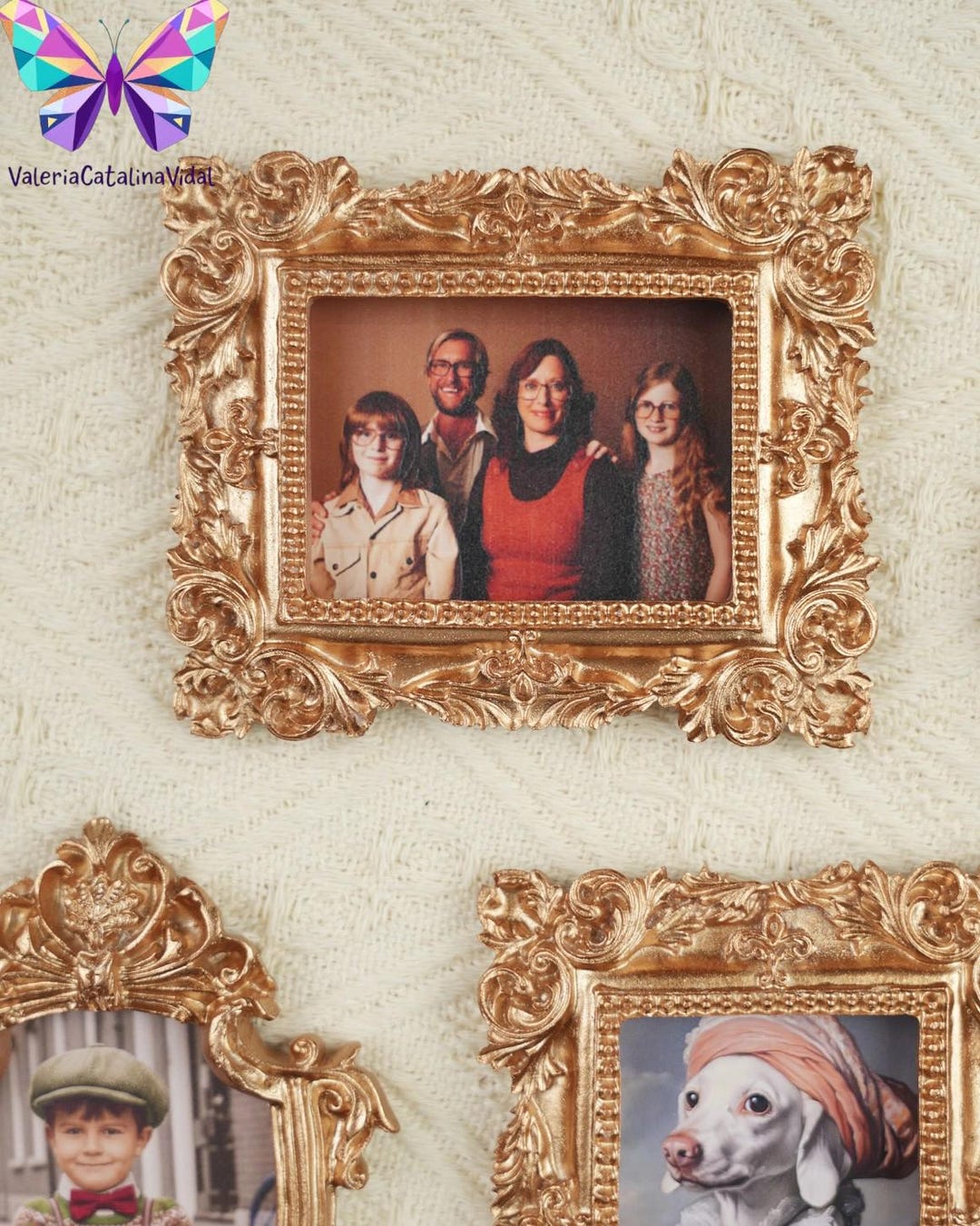 Mini Gallery Gold Frame Magnet Set, Vintage Portrait Style Decor ...