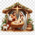 Nativity Scene PNG – Holy Family Manger Christmas Sublimation Design product logo