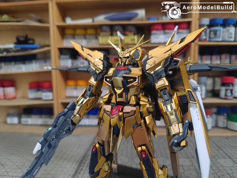 Gotowy, pomalowany zestaw Akatsuki Gundam Oowashi w skali 1/100 | Wykończenie na zamówienie | Profesjonalnie zmontowany zestaw modeli z żywicy | Prezent dla kolekcjonera anime zdjęcie 10