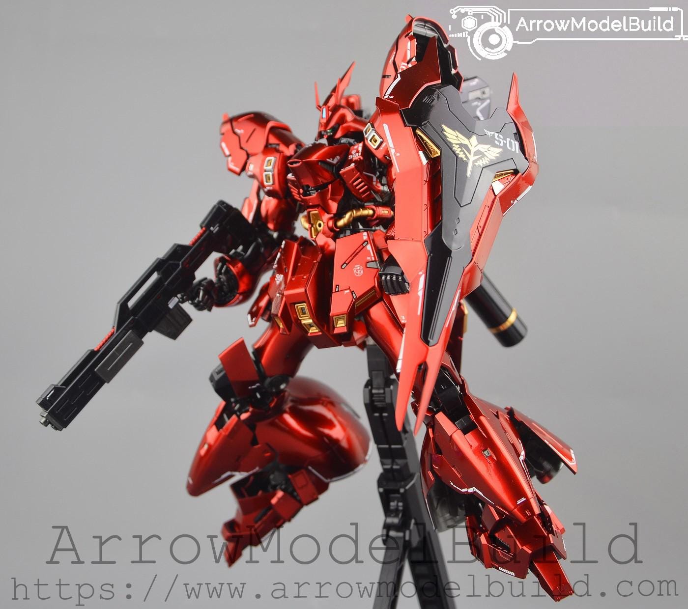 Aeromodelbuild Sazabi Metal Color Built & Painted RG 1/144 Model