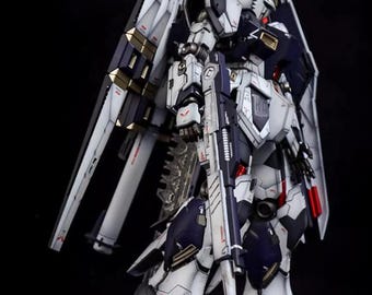 Pre-Built Painted Nu Gundam Ver.Ka MG 1/100 Scale | Custom Shaping Finish | Professionally Assembled Model Kit | Anime Collector Gift
