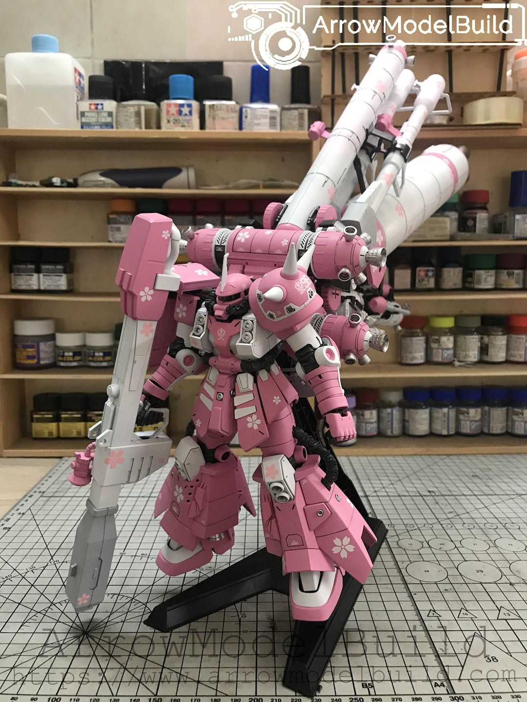 Aeromodelbuild Psycho Zaku (custom Pink) Built & Painted MG 1/100