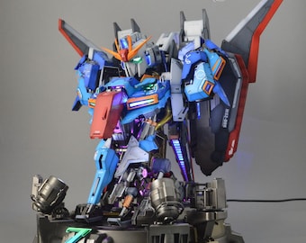 Pre-Built Painted Z Gundam Head Chest with LED Set 1/35 Scale | Custom Finish | Professionally Assembled Model Kit | Anime Collector Gift