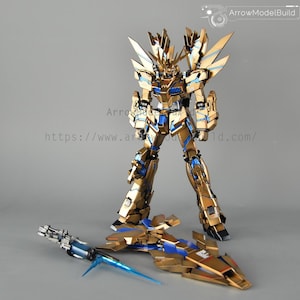 AeroModelBuild Banshee Gundam (Custom Gold)  Built & Painted MG 1/100 Model kit