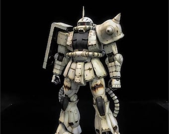 Voorgebouwde geschilderde witte Zaku-vijzeliglo 2 ver. Megaschaal 1/48 | Aangepaste afwerking | Professioneel gemonteerde modelkit | Anime-verzamelaarscadeau