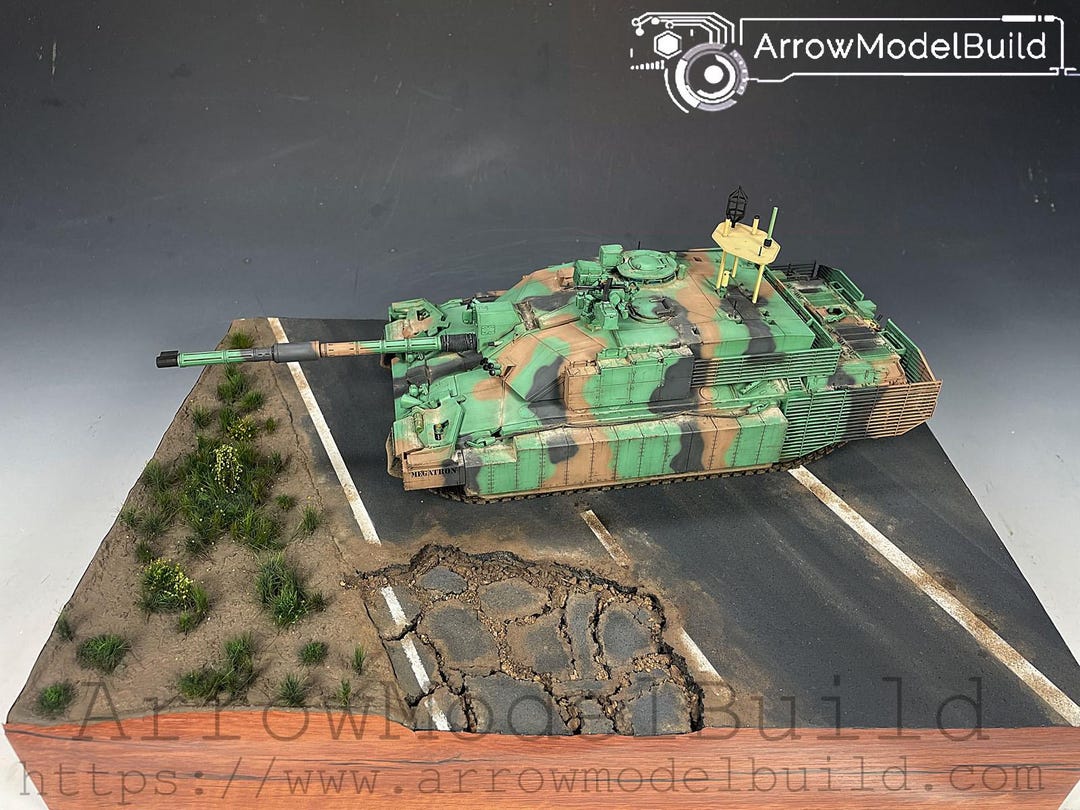 Model Tank Scene Aeromodelbuild Challenger 2 Tank Scene Platform Built & Painted 1/35 ...