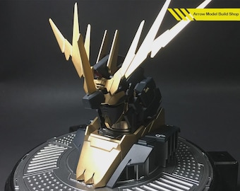 AeroModelBuild Unicorn Gundam Banshee Head Stand Built & Painted 1/48 Model Kit