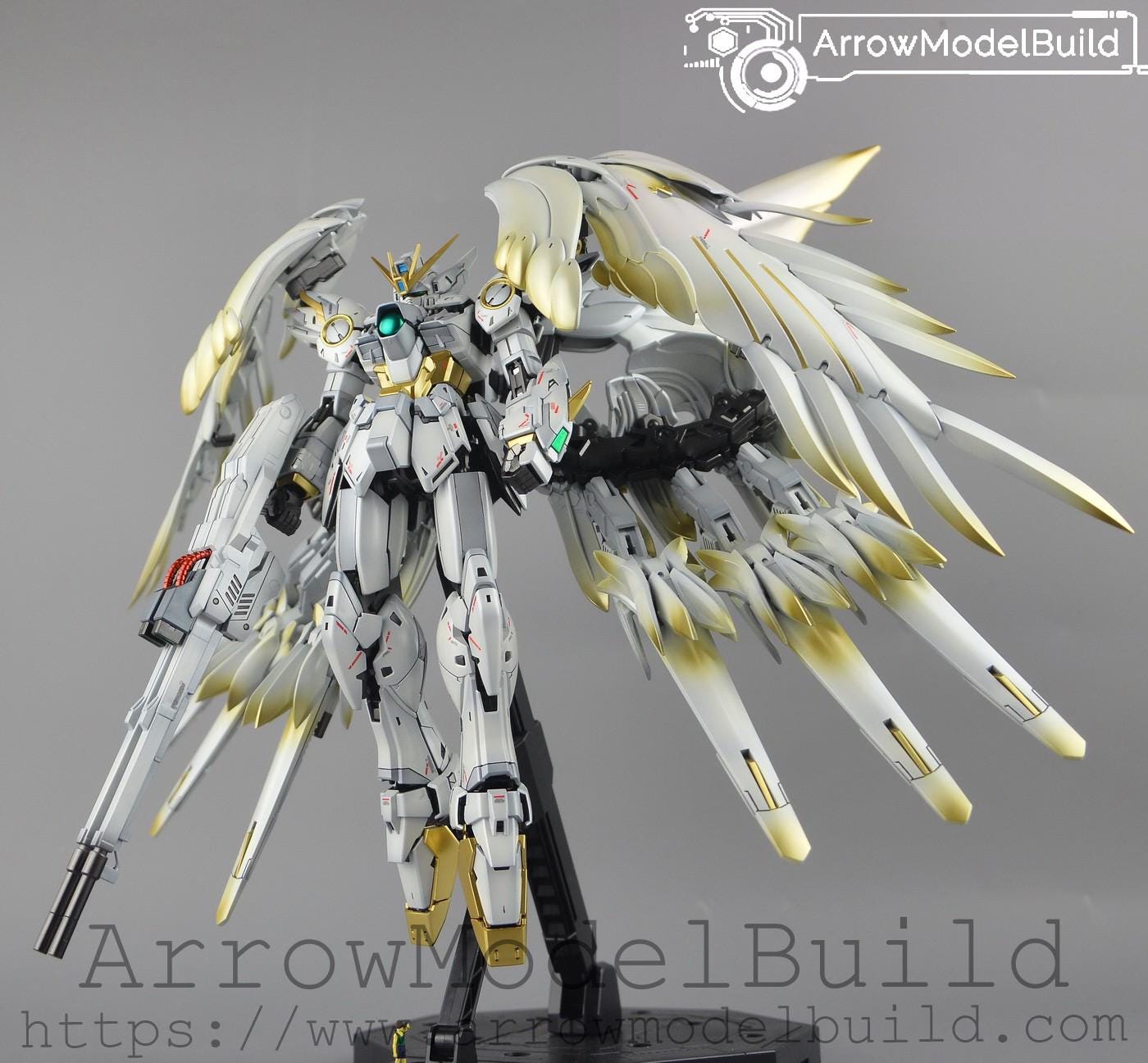 Aeromodelbuild Wing Gundam Snow White Prelude 2.0 Built & Painted