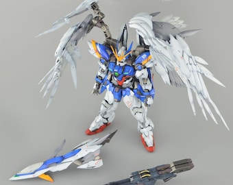 AeroModelBuild Wing Gundam Zero EW Kit de modelo HIRM 1/100 construido y pintado