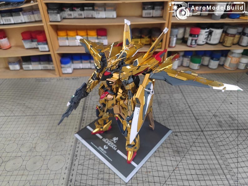 Gotowy, pomalowany zestaw Akatsuki Gundam Oowashi w skali 1/100 | Wykończenie na zamówienie | Profesjonalnie zmontowany zestaw modeli z żywicy | Prezent dla kolekcjonera anime zdjęcie 5