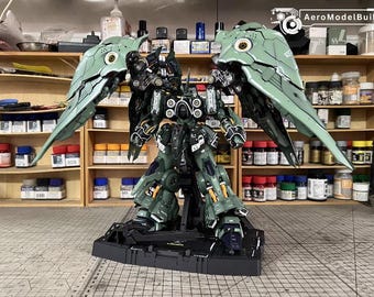 Pre-Built Painted Kshatriya Gundam (LED Version) 1/100 Scale | Custom Finish | Professionally Assembled Model Kit | Anime Collector Gift