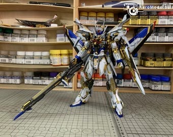 Maqueta Genesis Gundam (Color Freedom) MG 1/100 preensamblada y pintada / Acabado personalizado / Kit de modelo ensamblado profesionalmente / Regalo para coleccionistas de anime