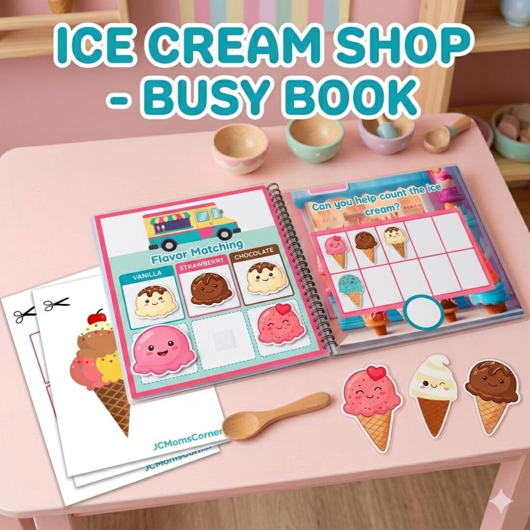 Busy Book - Ice Cream Theme - Editable in Canva - Etsy