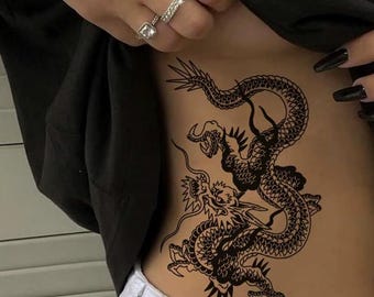 Traditioneller Drache temporäres Tattoo, wasserdichter japanischer Fake-Tattoo-Aufkleber, lang anhaltende Arm-Tattoo, Tatuajes Temporales Art