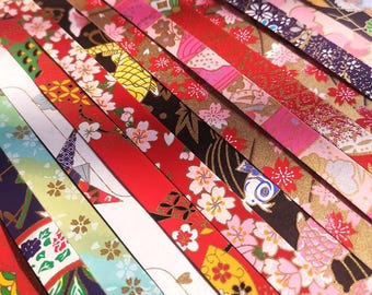 100PCS Lucky Star Origami Paper Strips, Patterned Folding Craft Paper, Handmade DIY Art Supplies for Paper Stars and Decorations