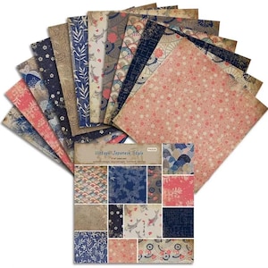 24 Bögen japanisches Vintage-Papier - Scrapbooking-Papier, Origami-Papier, Kartenherstellung, Journaling, Stanzungen, Bastel-Hintergründe