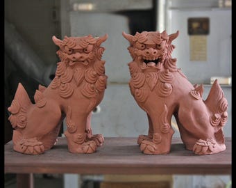 ヴィンテージ シーサー像 沖縄 右側面 男性 縁起物 日本オークション