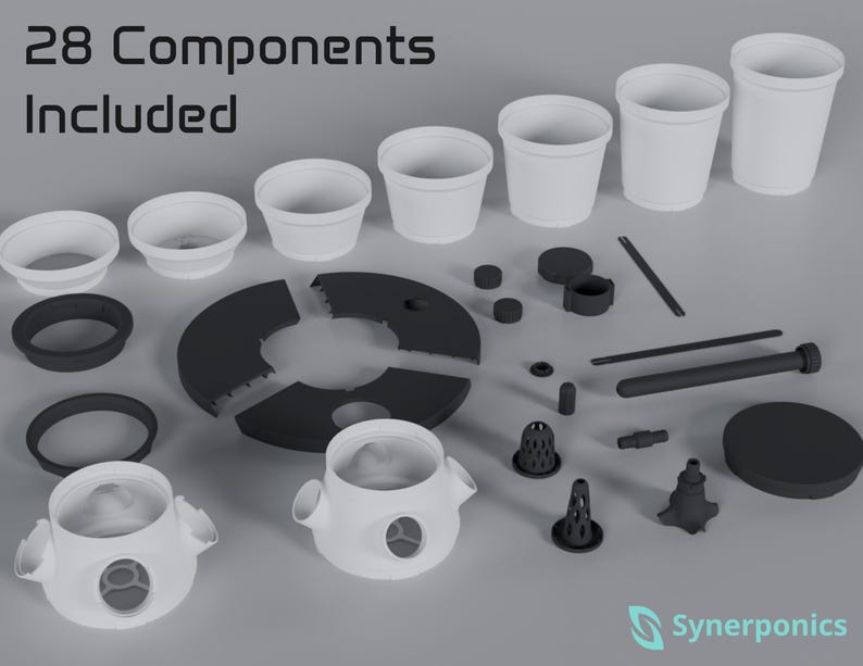 3D Printed Hydroponic Tower STL Files: DIY Vertical Planter (PDF User ...