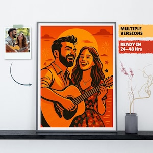 Custom Illustration, Portrait Drawing, Digital Art, Girlfriend Gift, Couple Portrait, Custom Wall Art, Family Portrait, Cartoon of Yourself