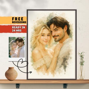 Watercolor Painting from Photo, Hand drawn Watercolor Custom Portrait, Custom Family Gift, Gift for Mom/Dad, Personalised Custom Gift