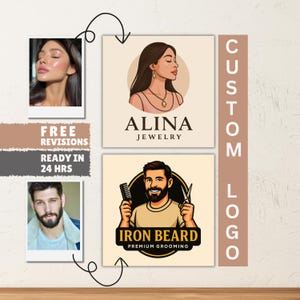 Custom Cartoon Portrait PNG Clipart, Custom Logo Portrait, Custom Portrait Design, Customized Logo Design, Digital Download, Commercial Use