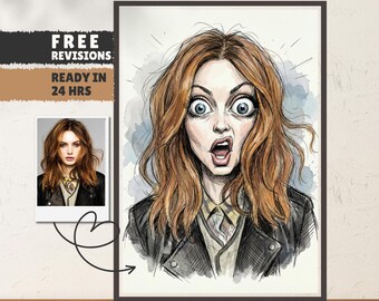 Custom Caricature Portrait from Photo | Personalized Drawing | Funny Gift for Couples, Funny Cartoon Portrait - Custom Caricature from Photo