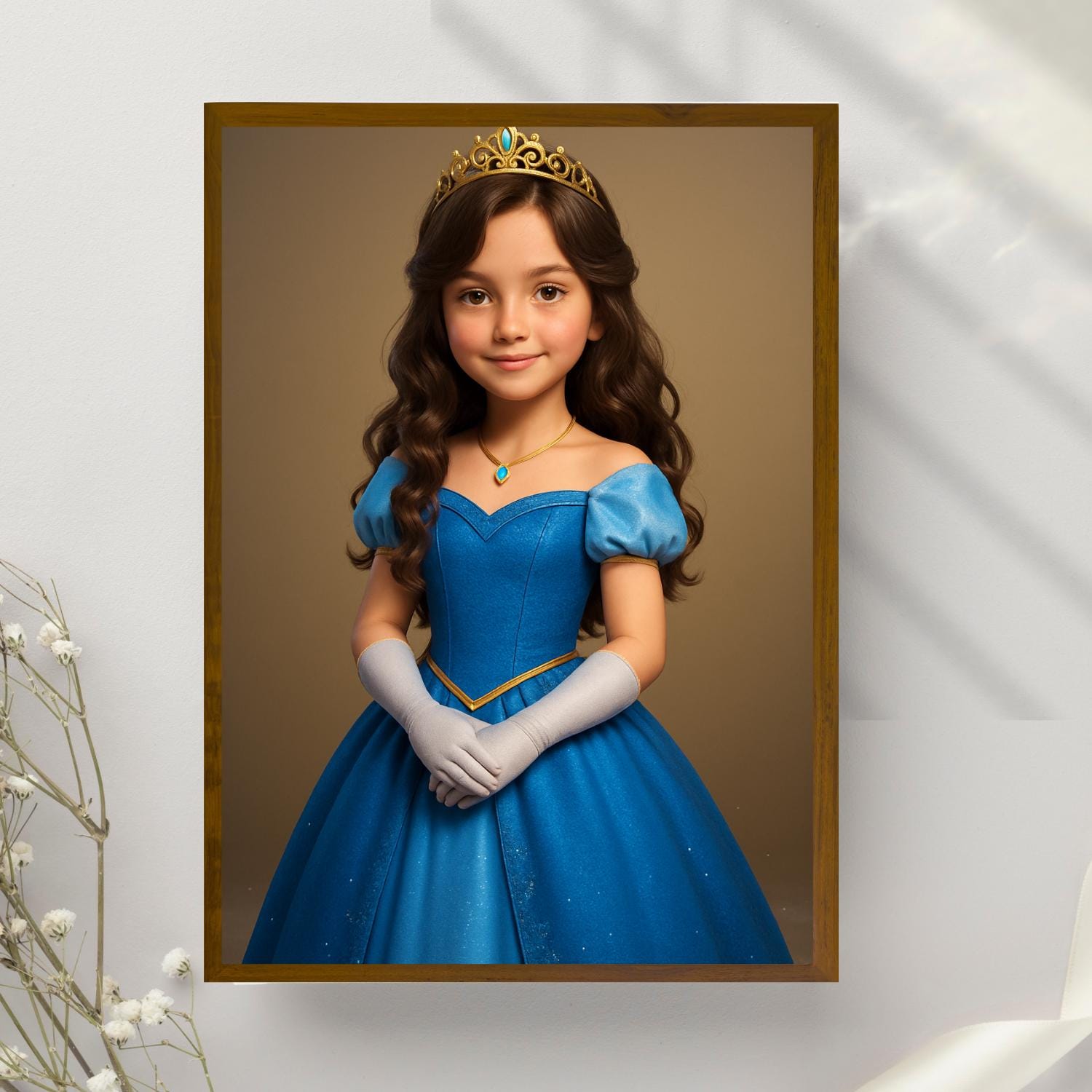 Custom Princess Portrait, Personalized Girl Poster (digital Download ...