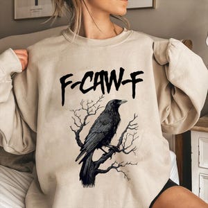 F-Caw-F Raven PNG T-shirt, Fcawf Shirt Funny Crow Design, Gothic Bird Art Digital Download, Printable Sarcastic T-Shirt Graphic, Crow Tee
