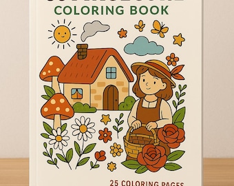 Libro para colorear estilo cottagecore / 25 páginas acogedoras de estilo campestre (patrón en PDF)