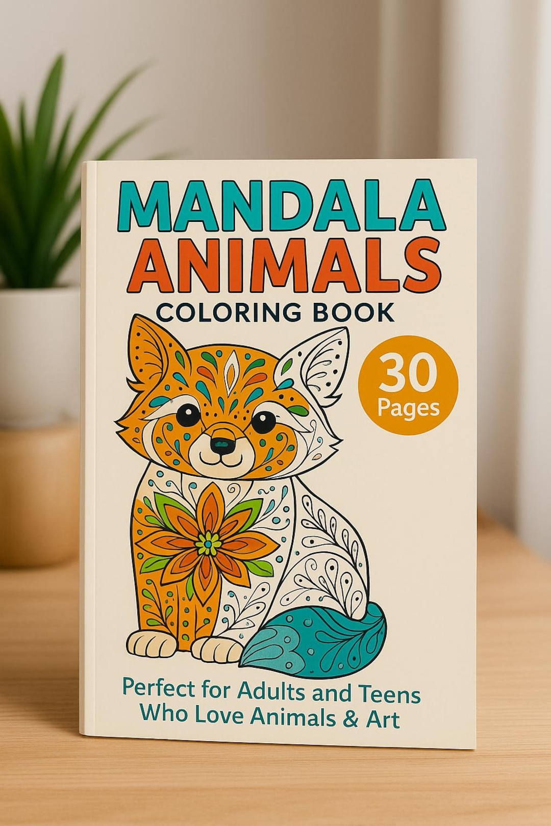 Mandala Animals Coloring Book | 30 Relaxing Pages for Adults Teens - Etsy