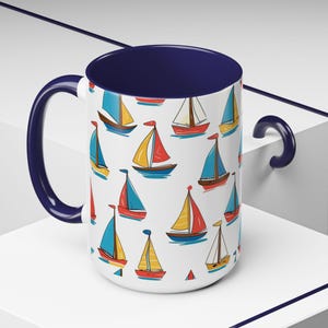 Nautical Accent Coffee Mug: Perfect Gift for Sailors, Beach Lovers, Home Decor, Coastal Theme, Coffee Lovers