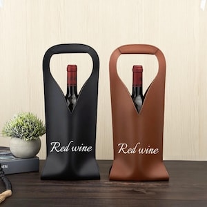 Leather wine bag, vintage wine bag, wine gift protection bag, portable wine box gift wine bag