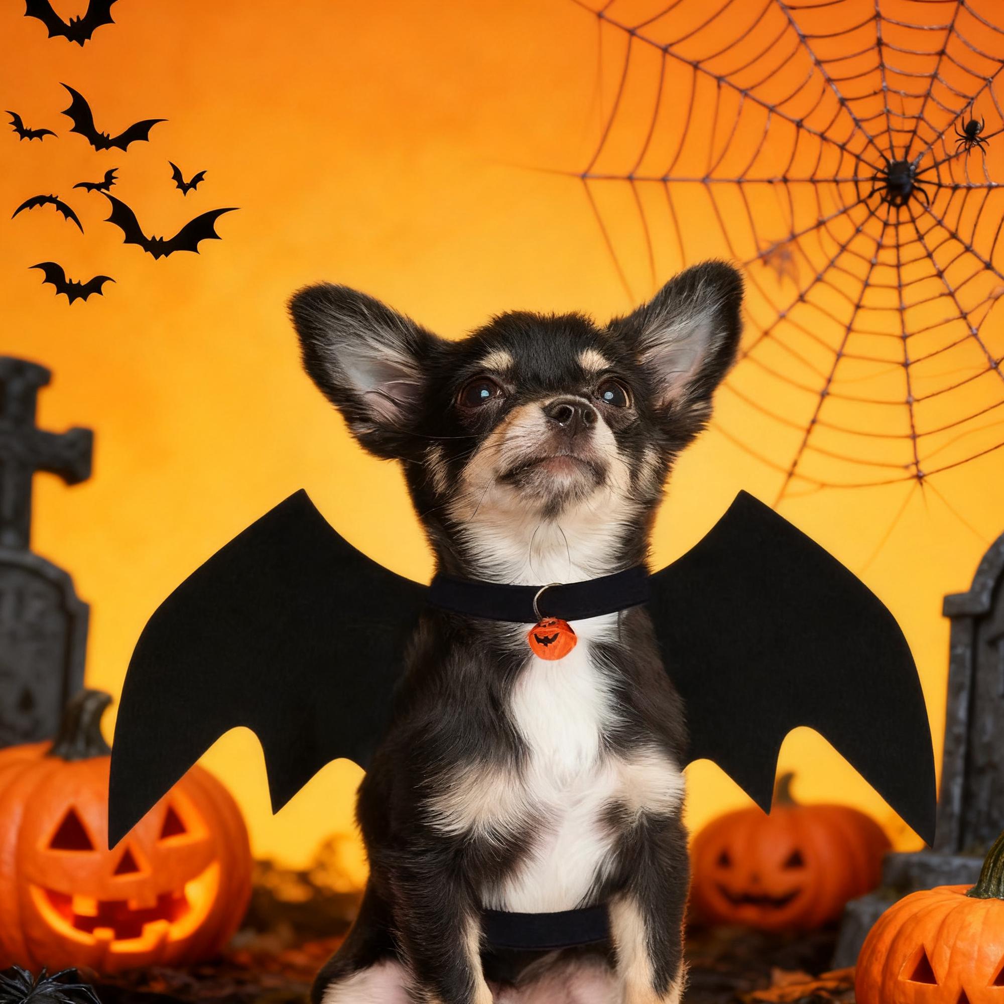 JUKOTA Fledermaus Kostüm Für Haustiere - Filz, Größe M, Schwarz